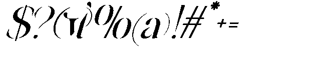 Megivia  Slant Regular Font OTHER CHARS