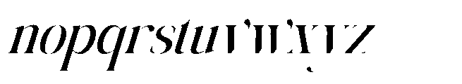 Megivia  Slant Regular Font LOWERCASE
