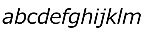 Meiryo Italic Font LOWERCASE