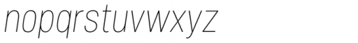 Mello Narrow Thin Italic Font LOWERCASE