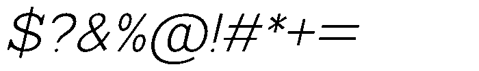 Mello Serif Extra Light Italic Font OTHER CHARS