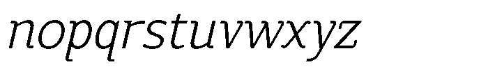 Mello Serif Extra Light Italic Font LOWERCASE