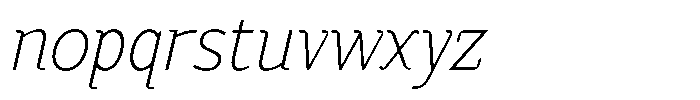Mello Serif Thin Italic Font LOWERCASE