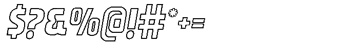 Melted Italic Outline Font OTHER CHARS