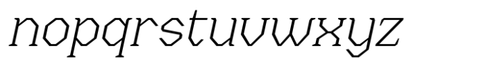 Menenga Extra Light Italic Font LOWERCASE
