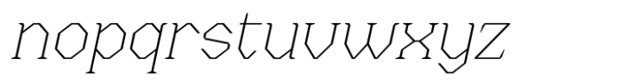 Menenga Thin Italic Font LOWERCASE