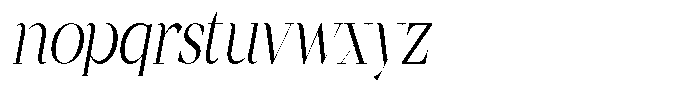 Mentoz Thin Italic Font LOWERCASE