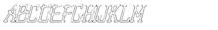 Merenga Cut Outline Italic Font UPPERCASE