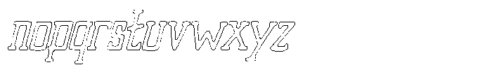 Merenga Cut Outline Italic Font LOWERCASE