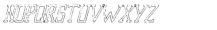 Merenga Eroded Outline Italic Font UPPERCASE