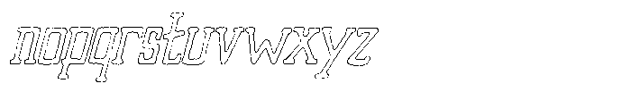 Merenga Eroded Outline Italic Font LOWERCASE