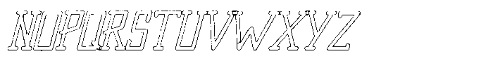 Merenga Grit Outline Italic Font UPPERCASE