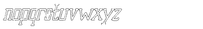 Merenga Grit Outline Italic Font LOWERCASE