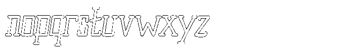 Merenga Outline Font LOWERCASE