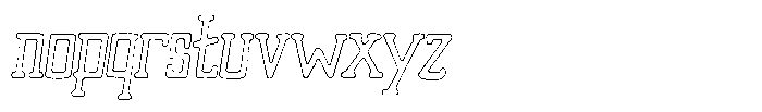 Merenga Rough Outline Font LOWERCASE