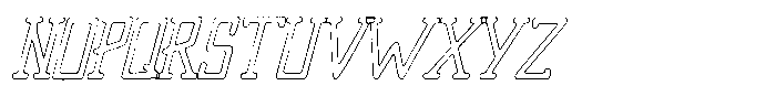 Merenga Rust Outline Italic Font UPPERCASE