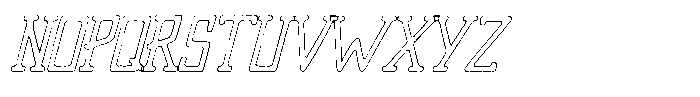 Merenga Scratch Outline Italic Font UPPERCASE