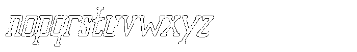 Merenga Scratch Outline Italic Font LOWERCASE