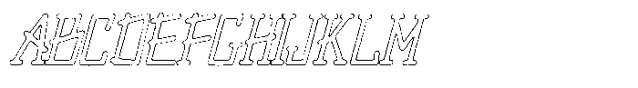 Merenga Worn Outline Italic Font UPPERCASE