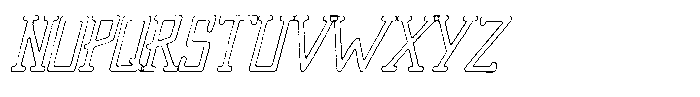 Merenga Worn Outline Italic Font UPPERCASE