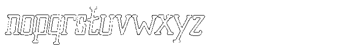 Merenga Worn Outline Font LOWERCASE