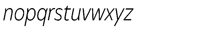 Meriko Condensed Extra Light Italic Font LOWERCASE