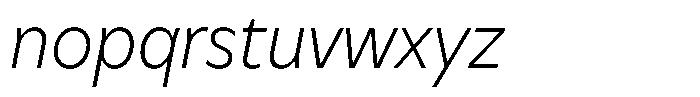 Meriko Semi Condensed Extra Light Italic Font LOWERCASE
