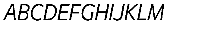 Meriko Semi Condensed Light Italic Font UPPERCASE