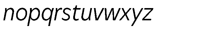 Meriko Semi Condensed Light Italic Font LOWERCASE