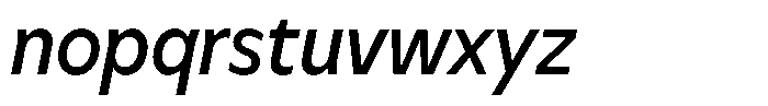 Meriko Semi Condensed Medium Italic Font LOWERCASE