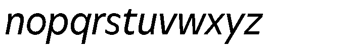 Meriko Semi Condensed Regular Italic Font LOWERCASE