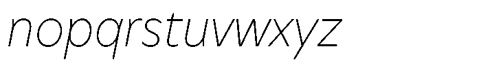 Meriko Semi Condensed Thin Italic Font LOWERCASE