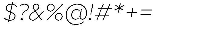 Meriko Thin Italic Font OTHER CHARS