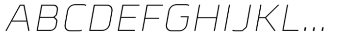 Metral Extra Light Oblique Font UPPERCASE