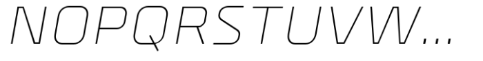 Metral Extra Light Oblique Font UPPERCASE