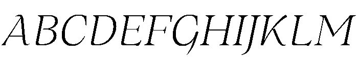 MedleyItalic ExtraLightItalic Instance 60a6e12f Font UPPERCASE