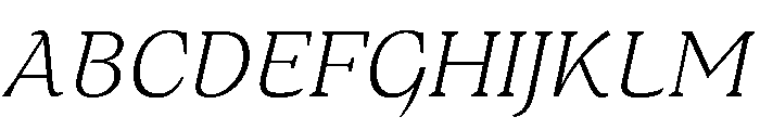 MedleyItalic ExtraLightItalic Instance Font UPPERCASE