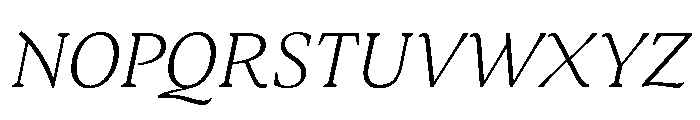 MedleyItalic ExtraLightItalic Instance Font UPPERCASE