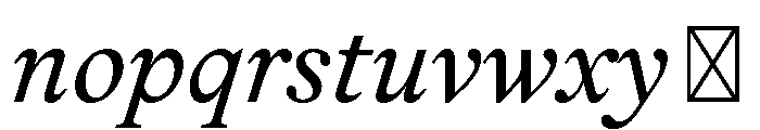 Mercure Italic Font LOWERCASE