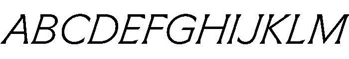 Meso ExtralightItalic Instance Font UPPERCASE