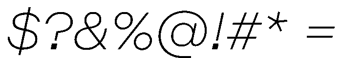 Method ThinItalic Font OTHER CHARS