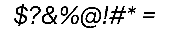 Metra BookItalic Font OTHER CHARS