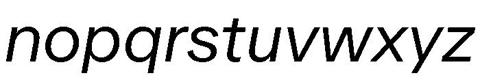 Metra BookItalic Font LOWERCASE