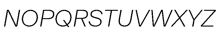 Metra ExtralightItalic Font UPPERCASE