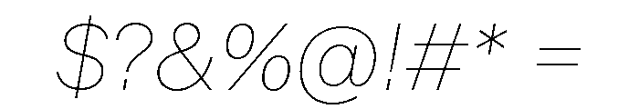 Metra HairlineItalic Font OTHER CHARS