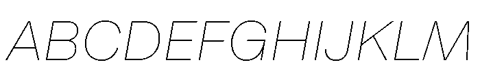 Metra HairlineItalic Font UPPERCASE