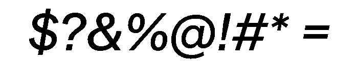 Metra Italic Font OTHER CHARS