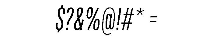 Mello Compressed Book Italic Font OTHER CHARS