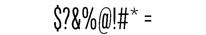 Mello Compressed Book Font OTHER CHARS