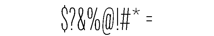 Mello Compressed Extra Light Font OTHER CHARS